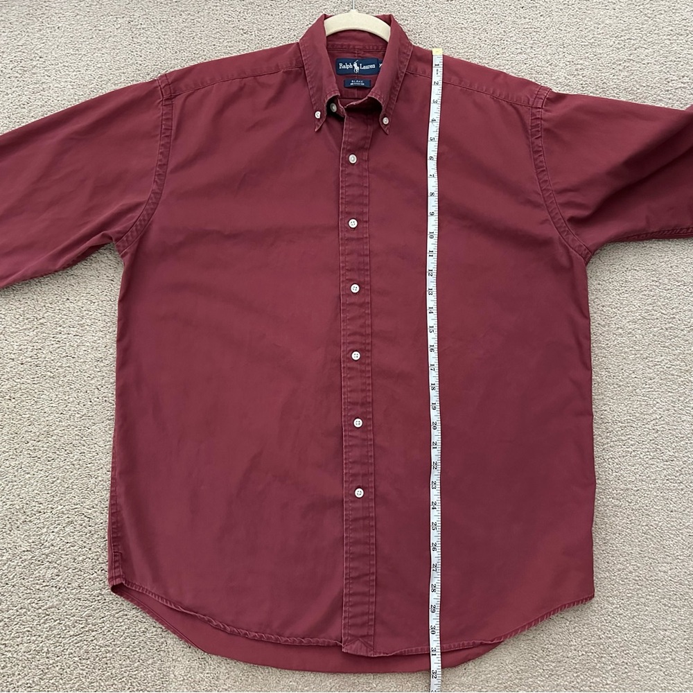 Ralph Lauren Blake Rust /Burgundy Fall Oxford Shirt- Oversized Polo Button Down - Picture 9 of 17